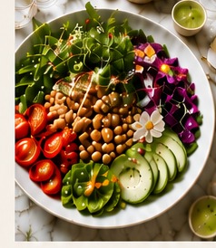 A vibrant plant-based nourish bowl