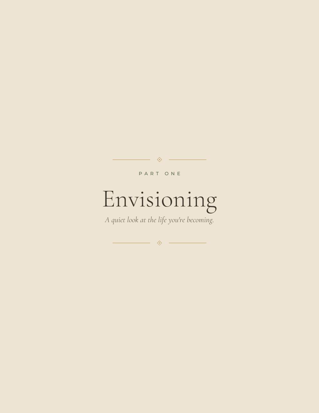 Vision page — set your intentions for the 30 days